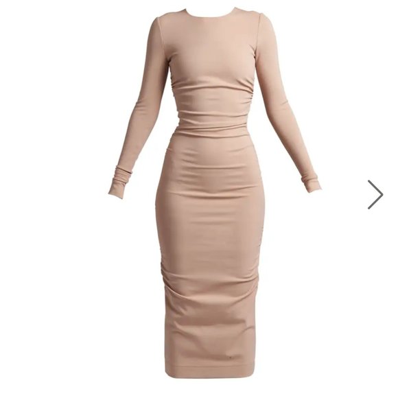 DOLCE&GABBANA Ruched Jersey Midi Dress - Picture 2 of 3